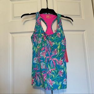 Lilly Pulitzer UPF 50+ Luxletic Mina Bra Tank Top - Keep On Beleafing Print